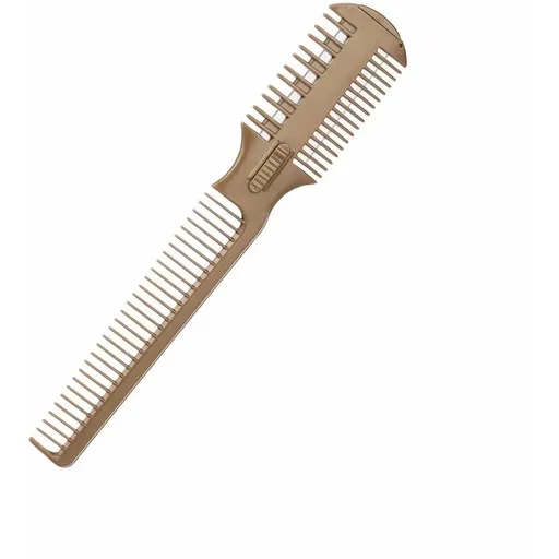 Hair Razor Comb,Hair Comb for Trimming with Removable Double Edge Razor Blades Professional For Hair Thinning & Hair Shaping(Gold)