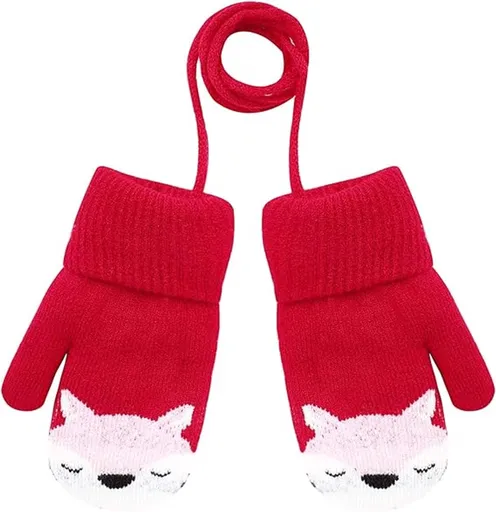 Winter gloves - Knitted winter gloves for boys and girls, with warm fleece lining, suitable for children aged 0-3 years.