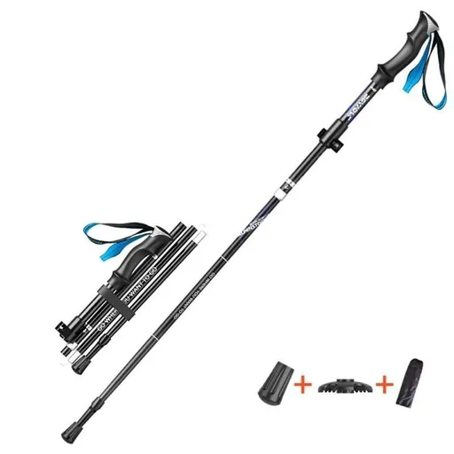 Aluminum Adjustable Collapsible Hiking Poles-Walking Sticks with Quick Lock System
