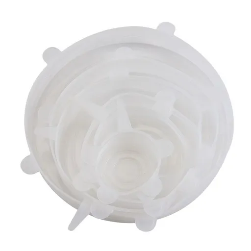6pcs Reusable Silicone Stretch Lids - Food Huggers - Dishwasher, Microwave & Freezer Safe - Food Grade Reusable Bowl Covers