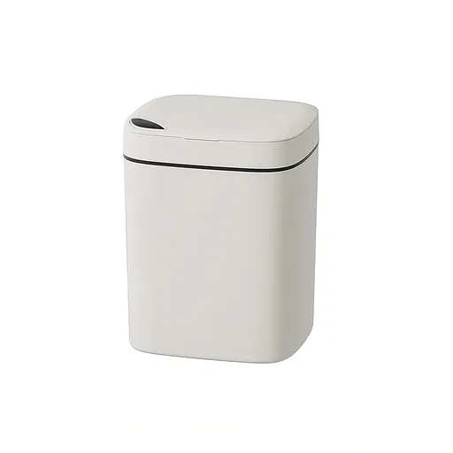 Bathroom Smart Touchless Trash Can 2.6 Gallon Automatic Motion Sensor Rubbish Can with Lid Electric Narrow Small Garbage Bin for Kitchen, Office, Living Room, Toilet, Bedroom White