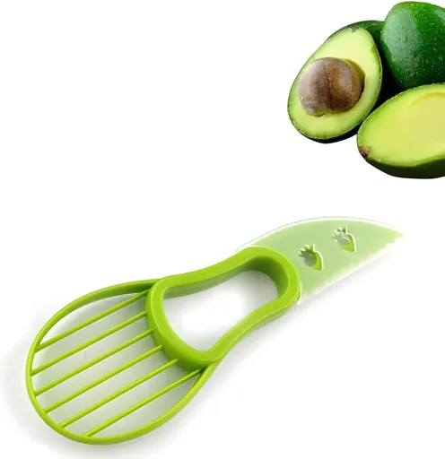 3-in-1 Avocado Tool - Safe Cutter, Pitter and Spoon in One - Green - Set of 1