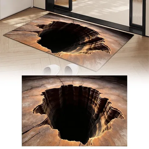 Area Rugs,Optical Rug 3D Rugs Optical Rug That Looks Like A Hole Non Doormat For Entrance Entryway Kitchen Bathroom