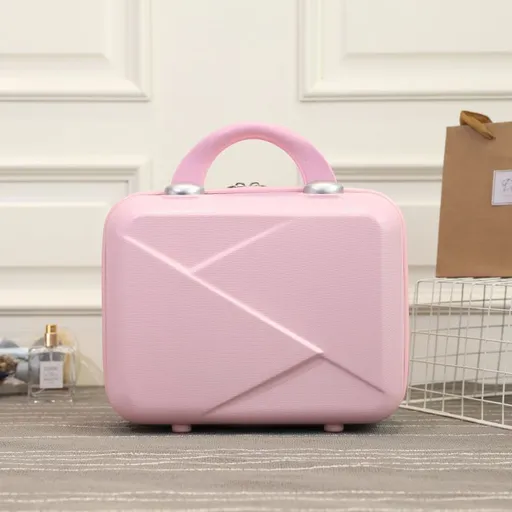 Hard Shell Cosmetic Case Mini Hardshell Travel Hand Luggage 14inch (Rose Gold) Durable, stylish and elegant