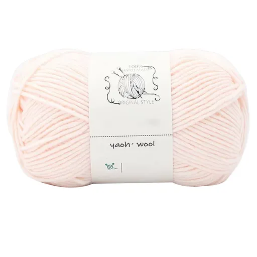 1 Pack 100 g Cotton Crochet Yarn, Soft Hand Knitting Yarn for Sweaters, Scarves, Cushions and DIY Crafts, light pink