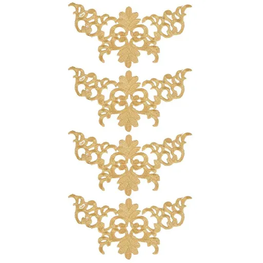 4Pcs Embroidery Flower Patches, Embroidered Patch Floral Appliques Sewing Cloth Repair Sticker for Wedding Prom Dress