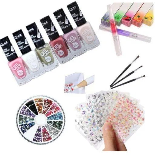 Nail Art Kit Professional Tools 6 Vibrant Colors MultiColor