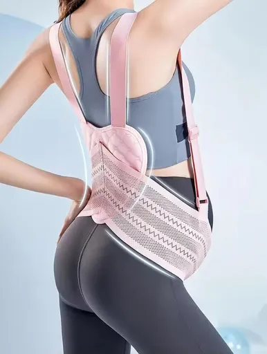 Maternity Belly Support Band for Waist 96-110cm – Adjustable Prenatal Abdominal Brace with Breathable Mesh Fabric and Heart-Shaped Cushion Pad, Lightweight Pregnancy Waist Belt for Daily Comfort (Pink,XL)