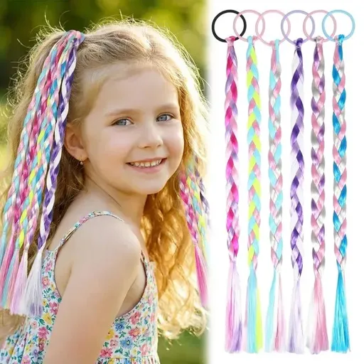 6 Pack Colorful Braided Hair Extensions