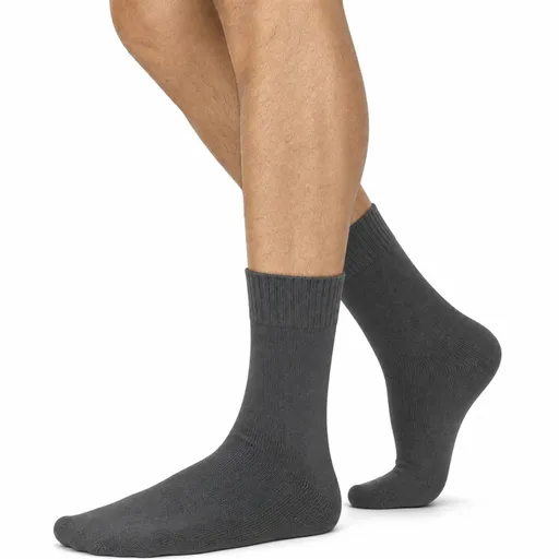 Merino Wool Mens Thermal Diabetic Socks Loose Top Circulation 1 Pair - Grey