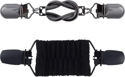 2pcs Waist Cincher Clip, Elastic Dress Clips Back Cinch Tightener, Vintage Waist Cincher Clothing Shirt Tightener for Sweater Shawl Cardigan Dress- Black