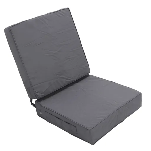 2PCS Patio Chair Cushions 18.9x18.9x3.94in Outdoor Seat Cushions for Patio Furniture Garden Sofa Couch Pads with Handle Straps Washable Cover Square Dark Grey