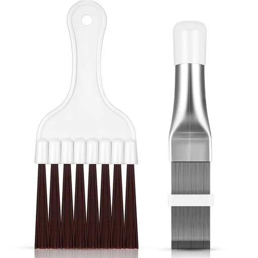 Air Conditioner Condenser Fin Comb, Fin Cleaning Brush Conditioner Fin Cleaner Refrigerator Coil Cleaning Whisk Brush Metal (2)