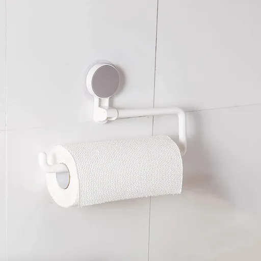 12" Paper Towel Holder, Abs Paper Roll Holder with Suction Cup Hooks for Kitchen Bathroom Towel Racks Paper Towel Rack Tower