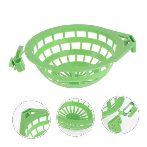 2 pcs Plastic Canary Nest-Bird Nest Plastic Hollow Hanging Cage Eggs Hatching Tool Bird Breeding Hut Nest Pan(Green)