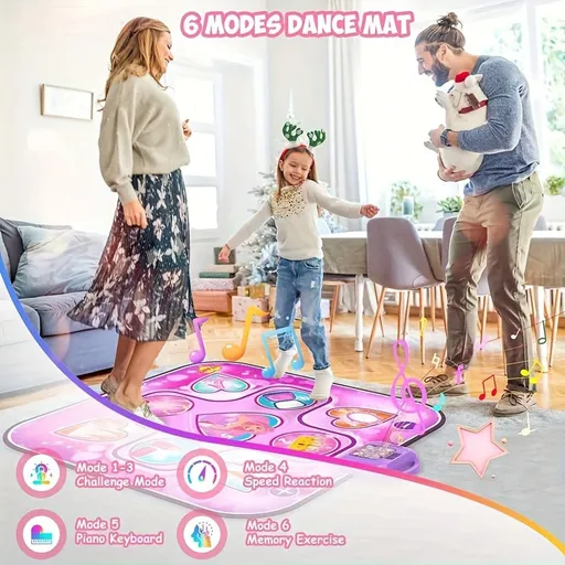 Kids LED Musical Dance Mat with 6 Game Modes