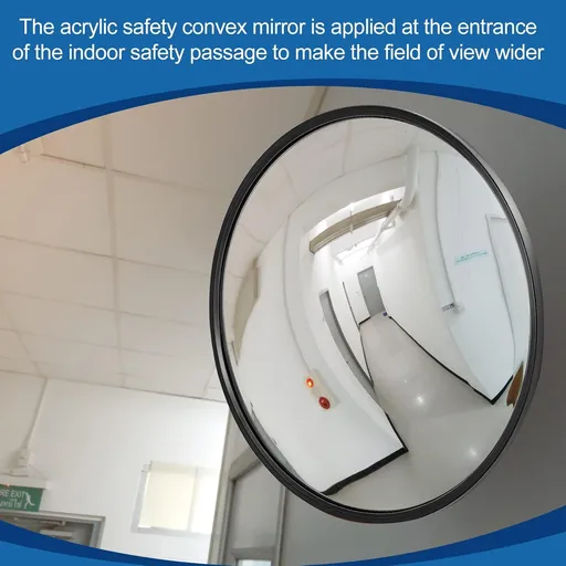 1Pcs Convex Mirror Acrylic Safety Security Traffic Corner Mirrors Adjustable Wide Angle View with Fixing Bracket for Indoor Outdoor Garage School Classroom Warehouse(12 Inch)