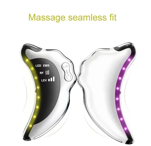 <p>EMS Microcurrent Facial Device with RF Radio Frequency, 5 Light Therapy, Thermal Heating &amp; Ionic Vibration Massage, Electric Gua Sha for Face, Chin, Arm &amp; Leg, Anti-Aging Skin Tightening &amp; Body Sculpting Tool, Quiet Skincare Massager</