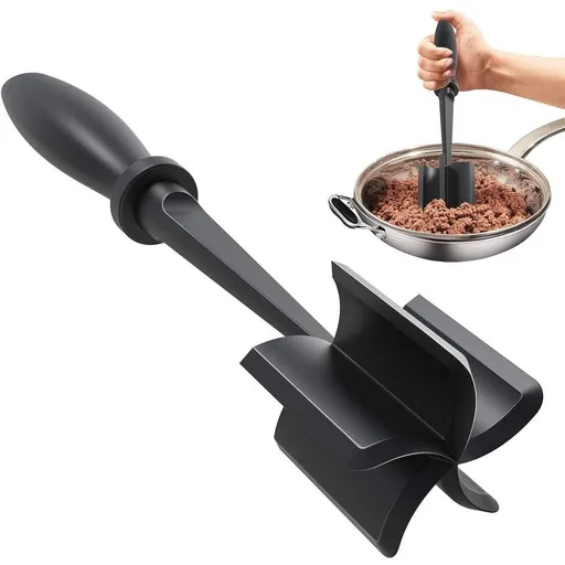Meat Chopper, Heat Resistant Meat Masher for Ground Beef, Hamburger Meat, 5 Cue Blade Hamburger Chopper, Ground Meat Smasher Ground Beef Chopper, Chop Kitchen Tool & Meat Browning Utensil