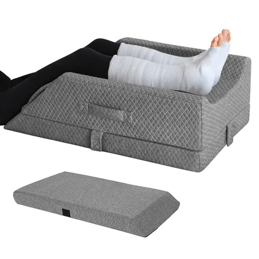 Leg Wedge Ergonomic Booster 3-Height Adjustable Memory Foam Leg Support Pillow with Washable Cover for Ankle Foot Rest Surgery Recovery and Pain Relief