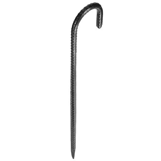 Rebar Stakes, 406.4 mm, Heavy-Duty 10 mm Diameter J Hook, Galvanized Steel Ground Anchors with Chisel Point End & Rust-Resistant Coating, for Gardening Support, Fence, Camping Tents (24-Pack)