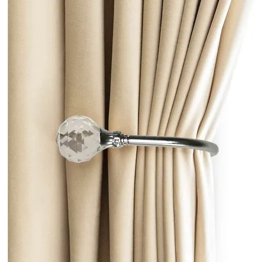 Curtain Tiebacks Wall Hooks U Metal Curtain Tiebacks, Metallic Curtain 2 Pack (Silver)