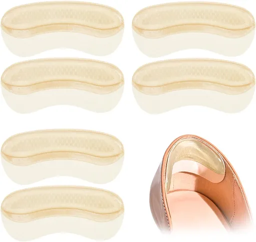 pairs - Heel pads for women's shoes - gel anti-slip heel pads - prevent blisters - friction heel protectors - reusable - heel pads for high heels, flat shoes and loafers - Insoles - insole - Beige - 3.8*8.2 cm