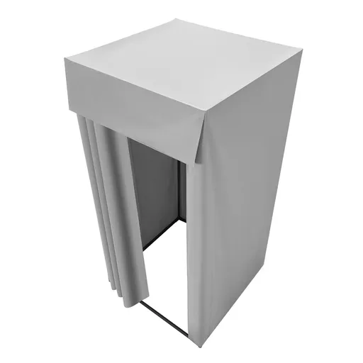 Fitting Room, Dressing Room with Thick Polyester Curtains, Privacy Space with Shading Curtain and a Hook, for Boutique, Mall, Tailor's Store & Outdoor 99 x 99 x 198 cm (Black and Gray-White)