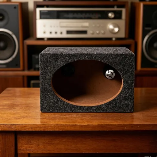 Single Vented Speaker Enclosure Box, Multi-Wood Construction, Versatile Car Audio Compatibility