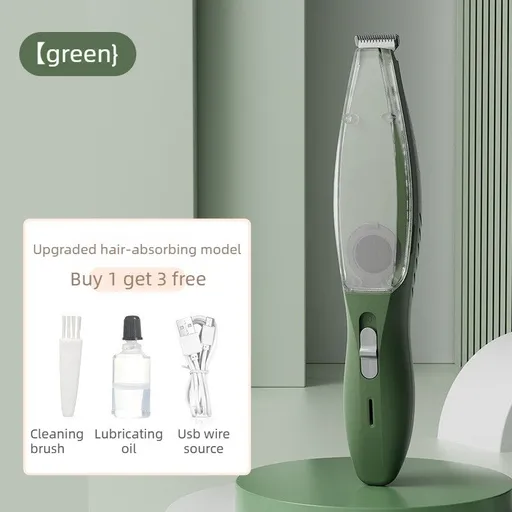 Pet Vacuum Grooming Clipper - Green