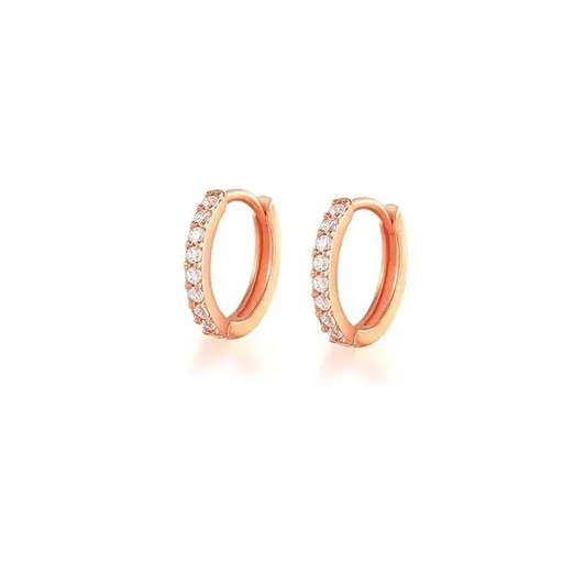 7sizes Hoop Earring Silver Zirconia Ear Huggie Hoop Cartilage Piercing Jewellery - Champagne-9mm