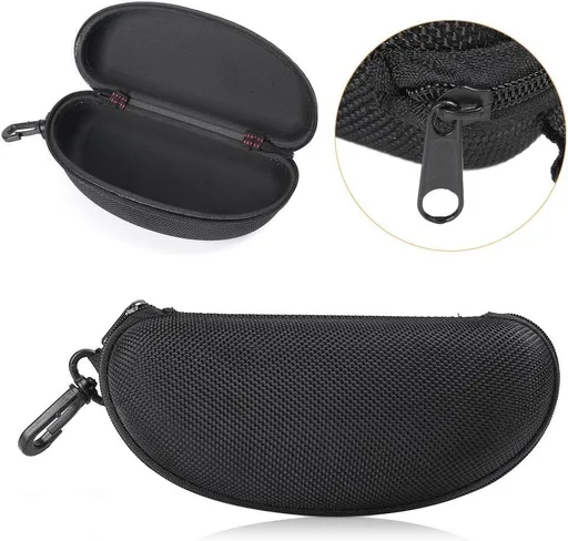 Black Sunglass Case Cover Box For Men Women Storage Case for Safety Glasses with Clip Hard Eyeglass Case for Sunglass Eyeglass Shooting Glasses