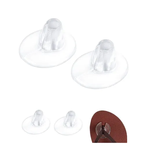 5 Pairs Clear Silicone Gel Sandal Thong Toe Protectors Toe Guard Cushions Anti-Skid Forefoot Pads Smooth for Men and Women 4x3.5cm