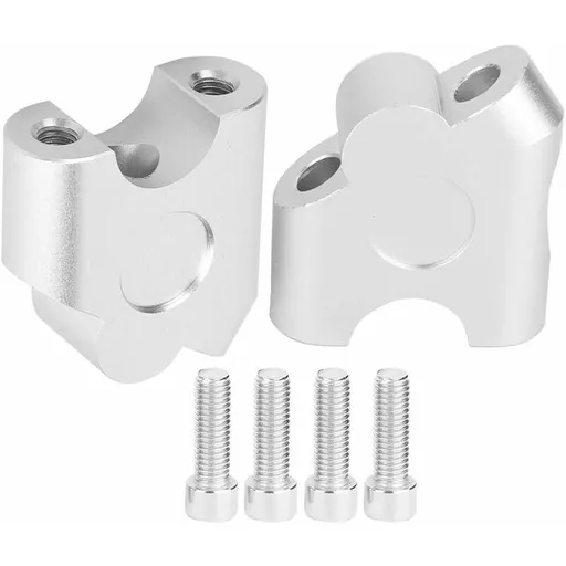 Sturdy Heavy Duty Universal 22mm Motorcycle Handlebar Riser Clamp Adapter, Chrome, Made of Aluminum, Top Quality