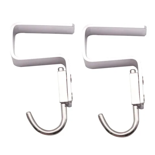 Student Desk Space Aluminium Alloy Nail-Free Hook 2 Pack Office Bag Hook (2.6cm/1.02",Suitable for 2.5 cm/0.98" Thick Plate)