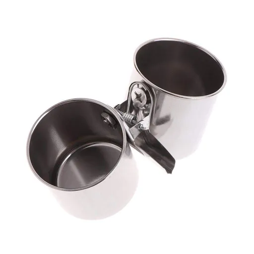Bird Parrot Feeding Double Cups Stainless Steel Food Water Bowls with Bird Seed Feeder Cups Hanging Bowl Cage Stand Accessories