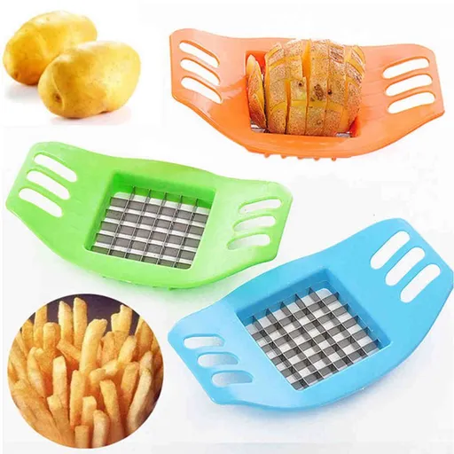 3pc Potato Fries Cutter Machine, Potato Cutter for French Fries, Multi- Purpose Stainless Steel Carrot Vegetable Potato