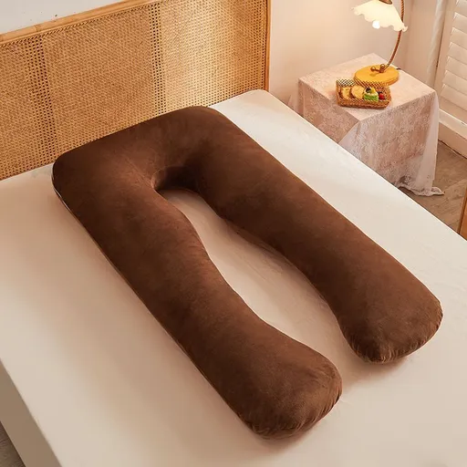 Maternity Pillow U-Shaped Pregnancy Pillow Pregnancy Body Pillow Breastfeeding - Coffee - Size 70-130cm