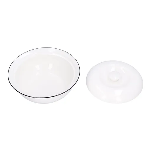9in Soup Bowl with Lid Large Capacity 1500ml Stew Bowl Harmless White Ceramic Kitchen Bowl