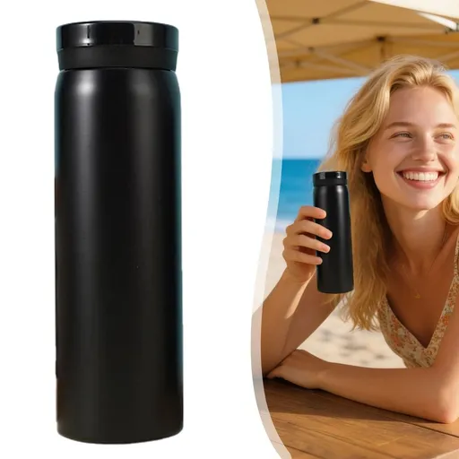 200 Small Stainless Steel Water Bottle Vacuum Insulated Mini Thermos Flask Steel Leak Proof Travel Coffee Cup Portable Pocket Size Hot & Cold Drink Bottle, Black-200ml