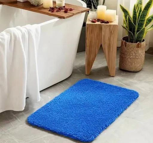 Plush Bathroom Mat Absorbent Bathroom Mat Non-Slip Bathroom Mat Soft Bathroom - Royal Blue - Size 40-60cm