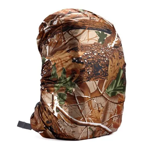 Backpack Rain Cover 210D Nylon Waterproof Backpack Protector Hiking Cycling Travel Dust Cover - Brown Camouflage 70L