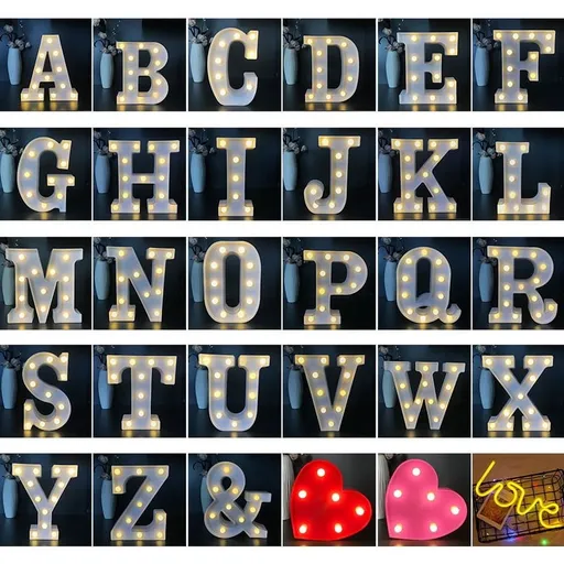 LED letter lights, illuminated letters, illuminated letters, night lights, wedding, birthday, party, battery powered Christmas lights, home bars