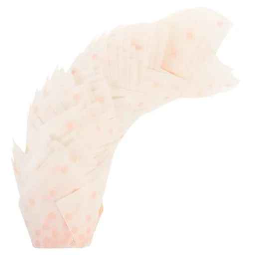 50Pcs Pink Dot Paper Cupcake Liners Oil Resistant for Daily Baking Use