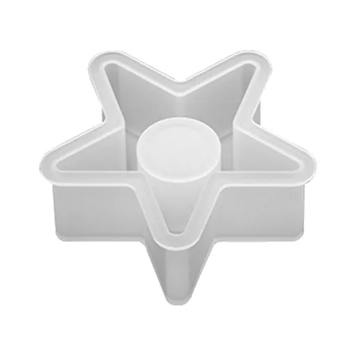 Tea Light Candle Holder Silicone Molds, Star Shape Candlestick Epoxy Casting Silicone Molds for DIY Jewelry Box