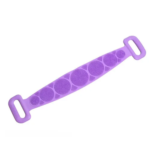 Silicone Bath rubbing, Massage Bath Towels, Bath Brushes, Back Bath Brushes, Double-Sided Strips Brush with Handle （2pcs）