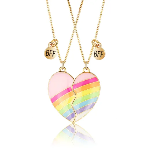 Necklace for 2 - Matching Heart Pendant Best Friends Forever Friendship Necklace Cute Gifts for Girls Best Friend Necklace