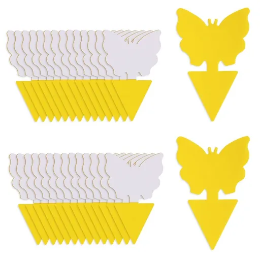 30Pcs Fruit Fly Traps Double Sided Strong Adhesion Plant Fly Sticker Easy Installation for Indoor Outdoor Garden Yard