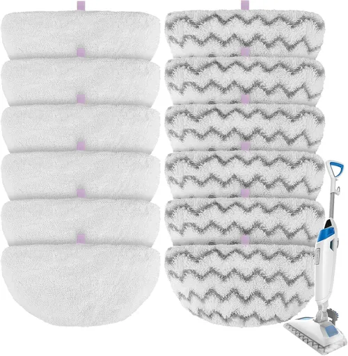 Steam Mop Pads or Bissell Powerresh Steam Cleaner 1940 1806 1544 1440 2075A 2685A 19402 19404 19408 19409 1940A 1940 1940Q 1940T 1940W - Microiber Replacement Pad Reusable Washable - 12
