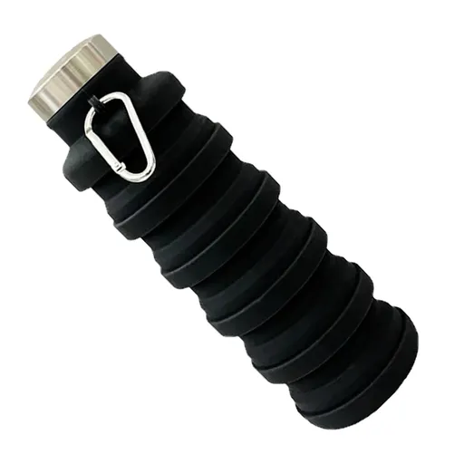 Folding Silicone Cup 500ml Portable Drinking Cup Travel Cup for Outdoor Camping Travel Sports Black